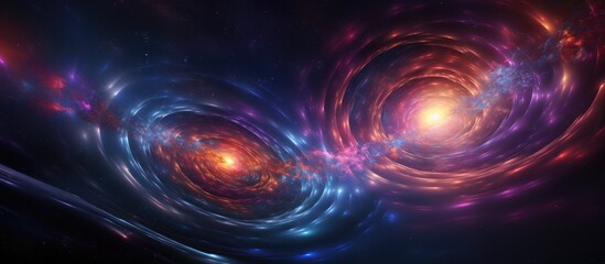 Artificial Intelligence rendered abstract background of space with gamma ray burst gravitational waves - obrazy, fototapety, plakaty