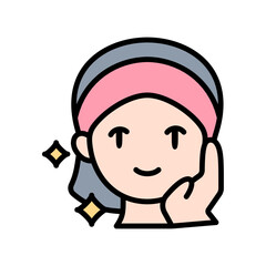 Woman doing Skin Care Icon