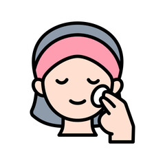 Woman doing Skin Care Icon