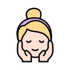 Woman doing Skin Care Icon