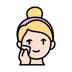 Woman doing Skin Care Icon
