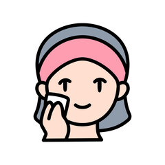 Woman doing Skin Care Icon