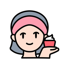 Woman doing Skin Care Icon