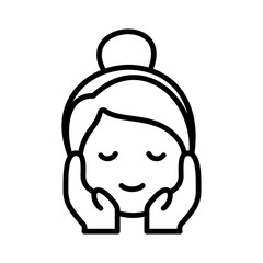 Woman doing Skin Care Icon