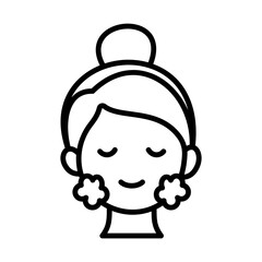 Woman doing Skin Care Icon