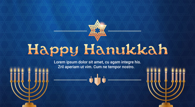 menorah icon happy hanukkah judaism religious holidays hebrew celebration banner candelabrum with candles lettering greeting card