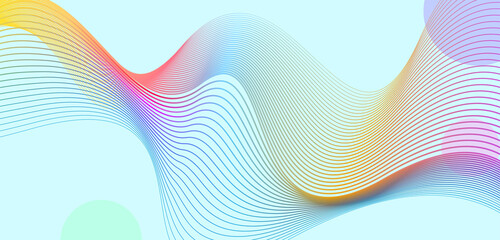 Stylish and Colorful wave illustration art design