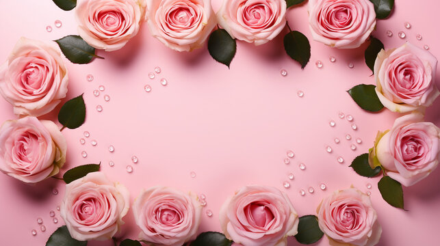 pink roses background HD 8K wallpaper Stock Photographic Image 