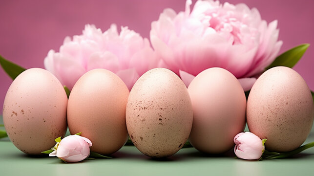 pink easter eggs HD 8K wallpaper Stock Photographic Image 