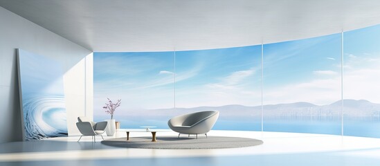 Contemporary vibrant indoor design visual