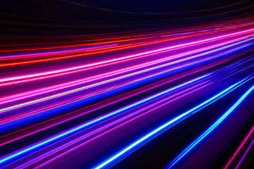 Abstract background with neon stripes. Neon lines in the dark.