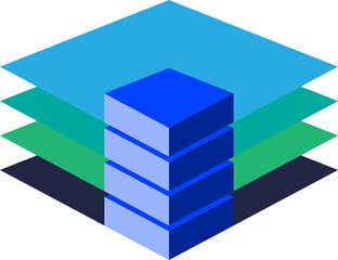 Obraz premium 입체 박스 4층 벡터 일러스트