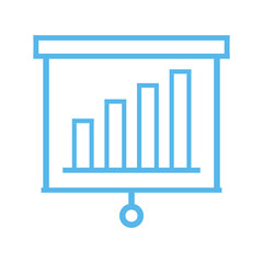 Bar Graph Presentation Icon Blue