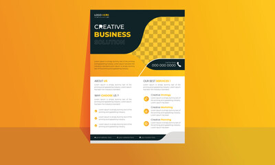 Creative modern yellow Corporate business flyer. Yellow Corporate Flyer Design Sample.
