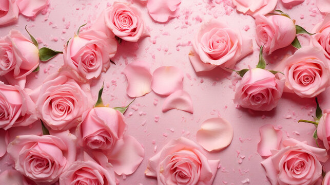 pink roses background HD 8K wallpaper Stock Photographic Image 