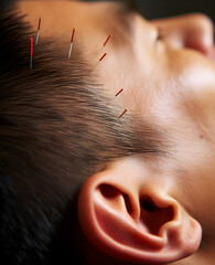 Acupuncture is traditional Chinese medicine,ai generate - obrazy, fototapety, plakaty