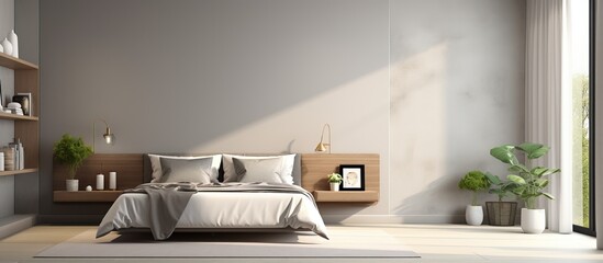 image of a contemporary and well lit bedroom