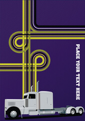 Cover for brochure or template office folder with junction and lorry image.