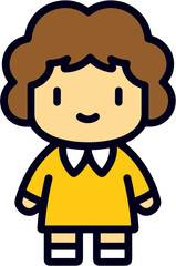 노란색 유치원복을 입고있는 여자 남자 유치원생_어린이집_초등학생