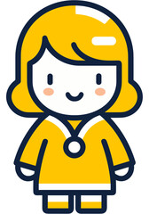 노란색 유치원복을 입고있는 여자 남자 유치원생_어린이집_초등학생