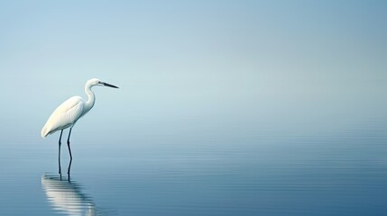 Obraz premium a large white bird standing on top of a body of water. generative ai