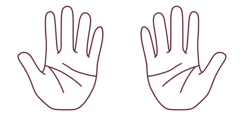 シンプルな掌のイラスト