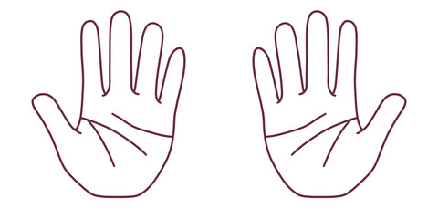 シンプルな掌のイラスト