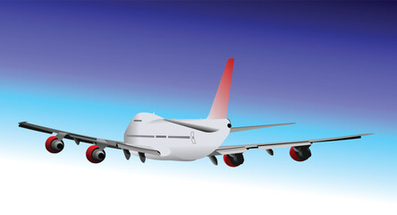 Airplane in flight. Vector illustration