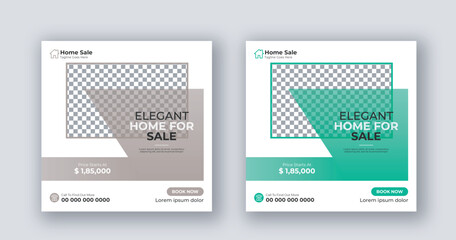 Home sale business social media post square set flyer template design. real estate editable modern banner social media post