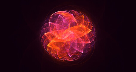 3D manual rendering abstract colorful fractal light background