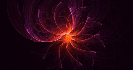 3D manual rendering abstract technology fractal background