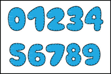 Handcrafted Back To School number color creative art typographic design