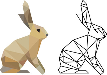 geometric hare made of triangles