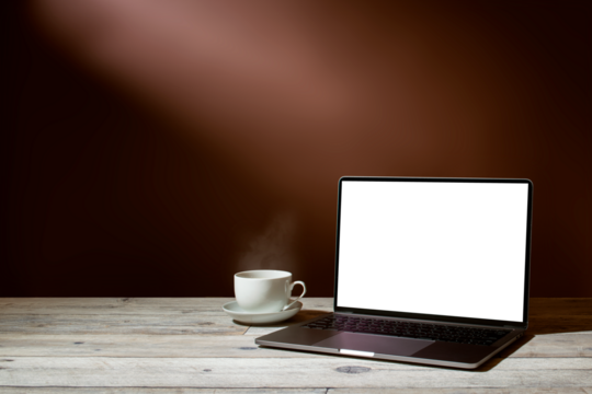 laptop computer and coffee