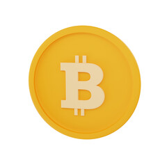 3D Rendering Bitcoin Icon Object