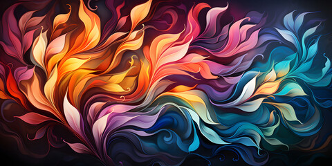 abstract colourful floral flame background art