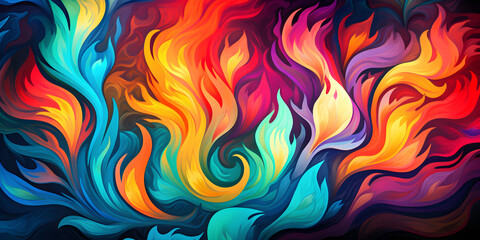 Obraz premium abstract colourful floral flame background art