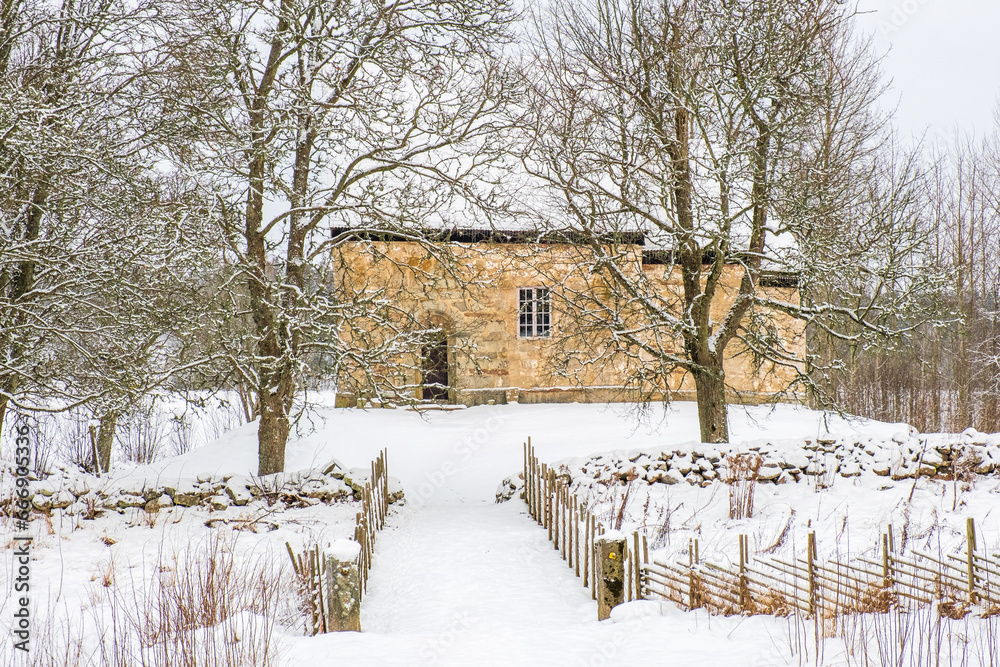 Canvas Prints Swedish old Suntak church from the 12th century