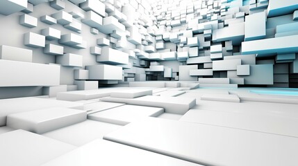 Fototapeta premium Technology sense white space background, incredible detail pluripotent cyberspace, future network banner design. generative AI