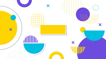 Colorful colourful vector flat geometric memphis background