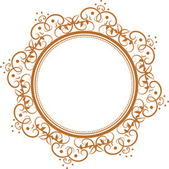 Vintage flourish Round frame Circle label vector for any design