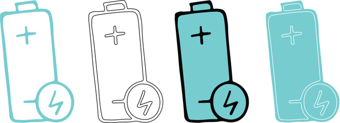 4 Set of Variation Battery icon vector. battery icon, Battery icon vector illustration. battery charging sign and symbol. 
battery charge level,Battery icons set, collection of symbol battery illustra