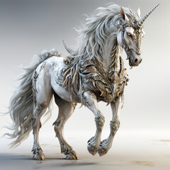 Multicolored Unicorn galloping. Dreem unicorn illustration.