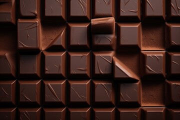 Square cubes of chocolate bars