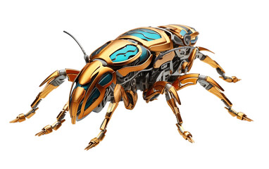 3D Pronghorn Beetle Robot on Transparent background