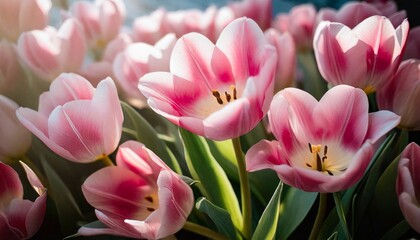 Fototapeta premium pink tulips in the garden