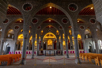 DIYARBAKIR, TURKEY, 09 OCTOBER 2023: he Surp Giragos Armenian Church or St. Kyriakos Church is in...