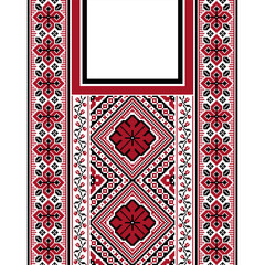 floral embroidery neckline background. ikat and cross stitch geometric seamless pattern ethnic oriental traditional. Aztec style illustration design for carpet, wallpaper, clothing, wrapping, batik.	