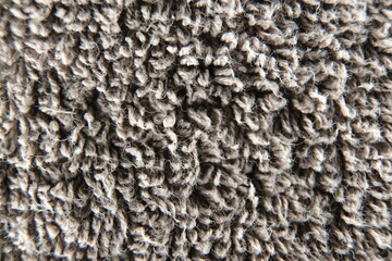 Super close-up shot of gray carpet