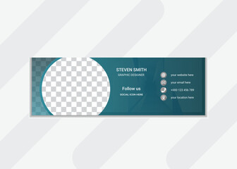 Creative modern professional email signature design for business. Email signature with gradient color.